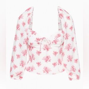 Aritzia Floral Puff Sleeve Top